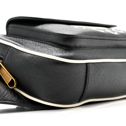 Gucci X ADIDAS Textured Dollar Calfskin Belt Bag Black 9 of 11
