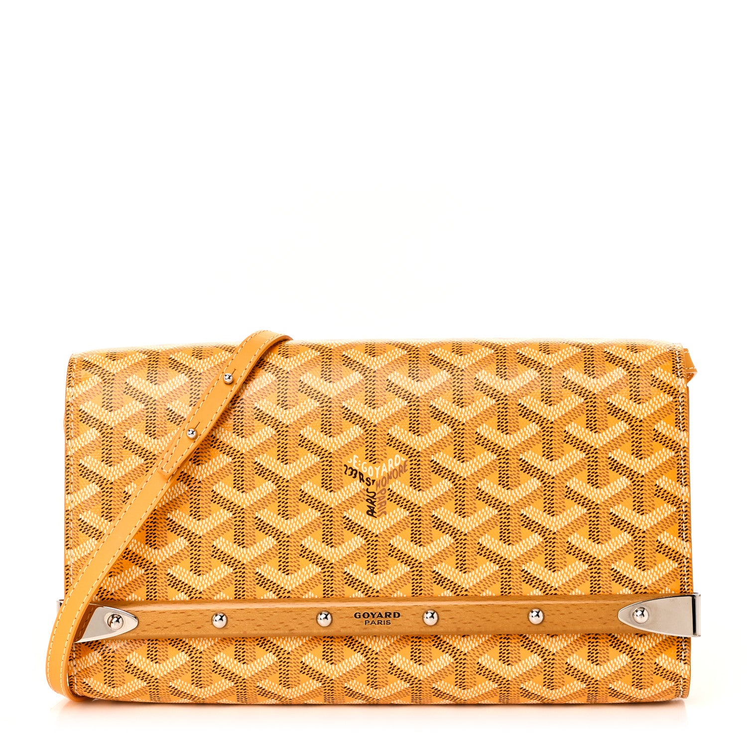Goyard Goyardine Monte Carlo Bois Clutch With Strap Yellow 1 of 11