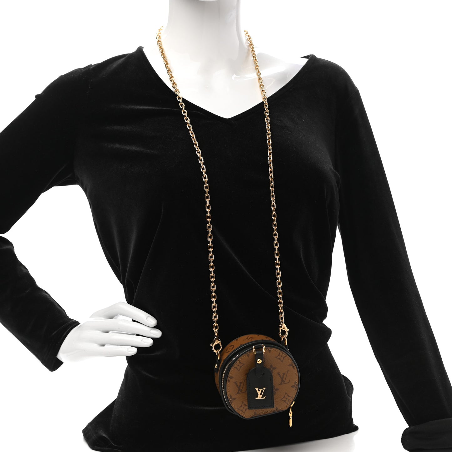Reverse Monogram Boite Chapeau Necklace