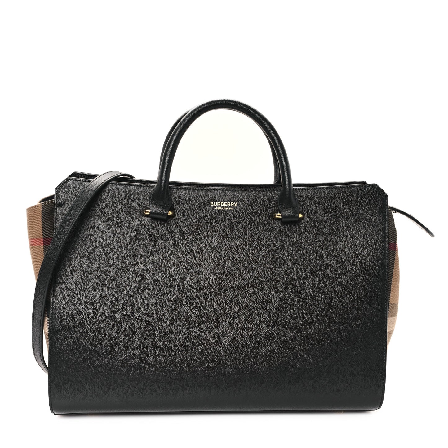 Calfskin Mega Check Medium Banwell Tote Black