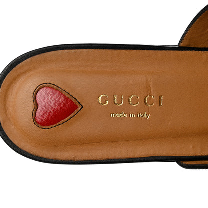 Gucci Calfskin Web Womens Peyton GG Slippers 40.5 Black 7 of 9