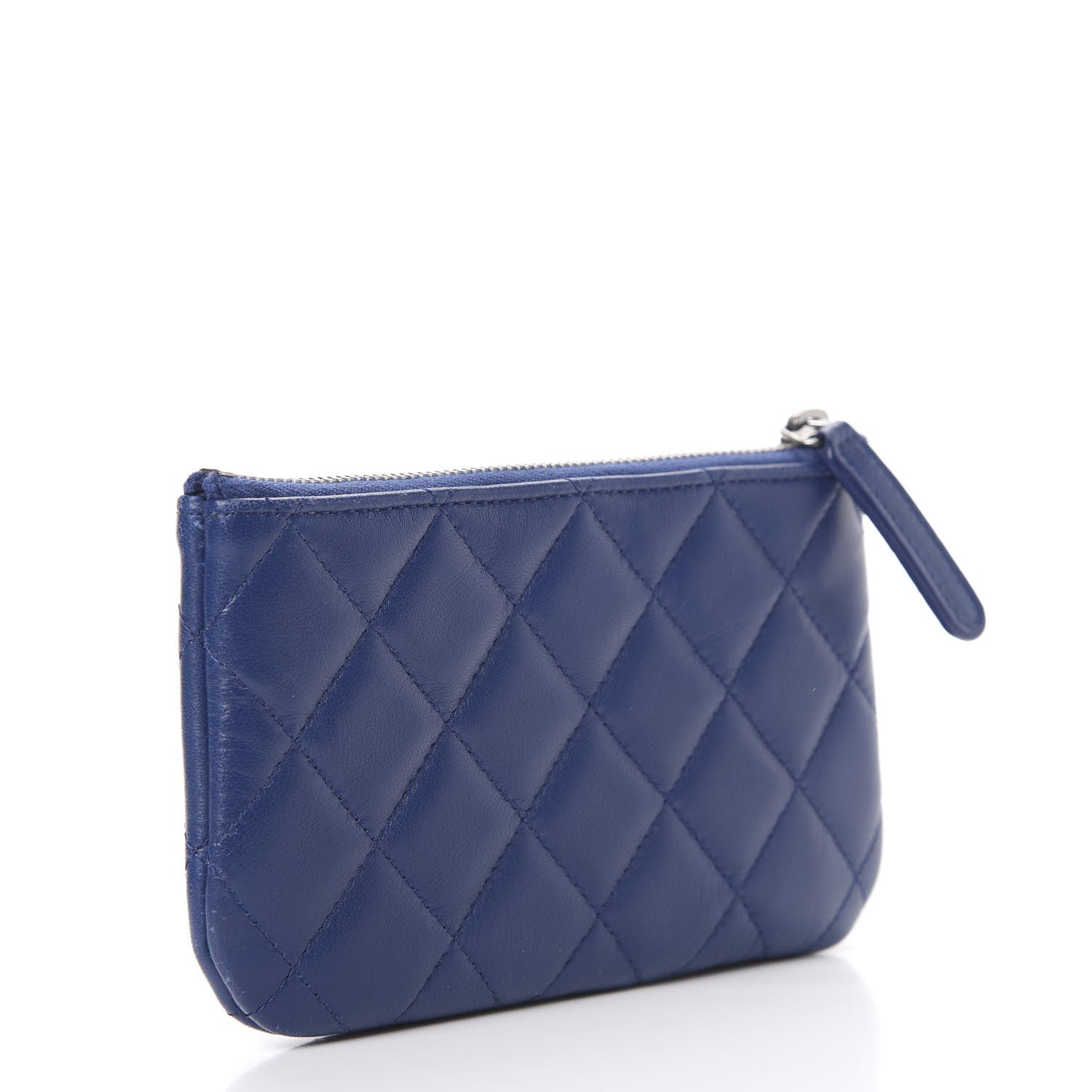 Chanel Lambskin Quilted Small Cosmetic Case Navy 2 of 10