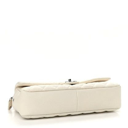 Chanel Caviar Quilted Jumbo Easy Flap Dark White 3 of 9