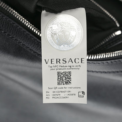 Versace Calfskin Medium Repeat Zip Hobo Black 7 of 9