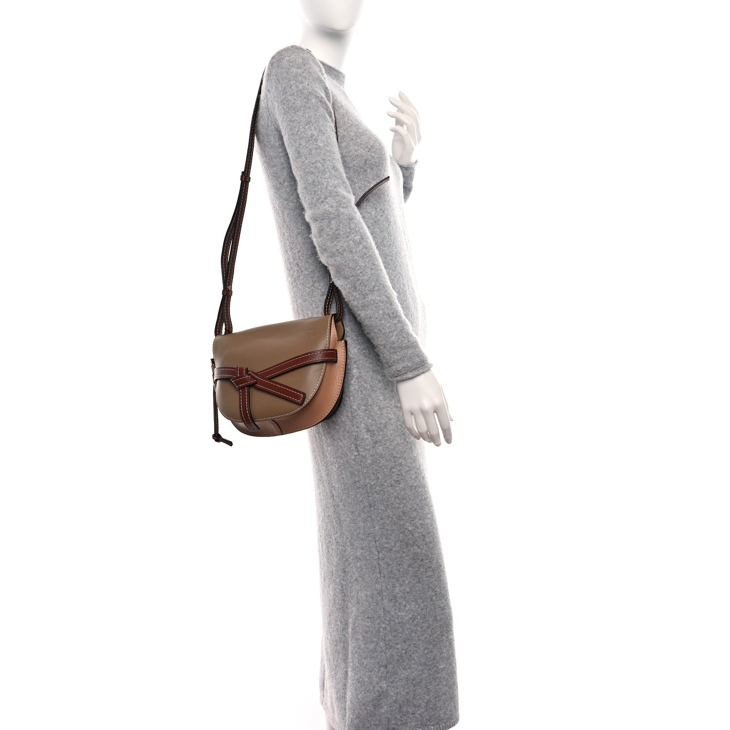 Loewe Calfskin Small Gate Crossbody Bag Taupe 2 of 8