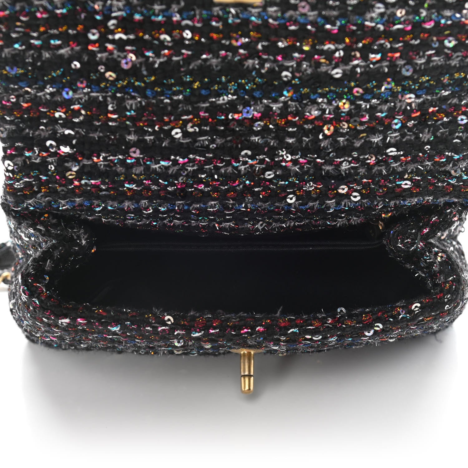 Chanel Tweed Sequin Mini Coco Handle Flap Black 5 of 12