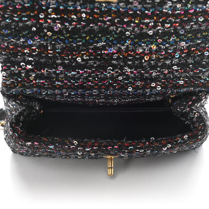 Chanel Tweed Sequin Mini Coco Handle Flap Black 5 of 12