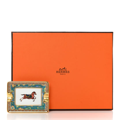 Hermes Porcelain Rocabar A Cheval Set of 4 Mini Ashtrays Multicolor 4 of 4