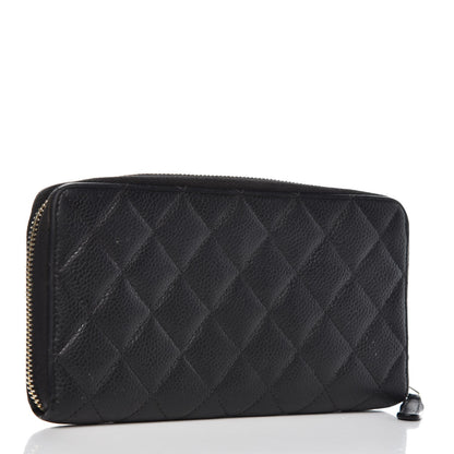Chanel Caviar Quilted Large Gusset Zip Around Wallet Navy 3 of 14