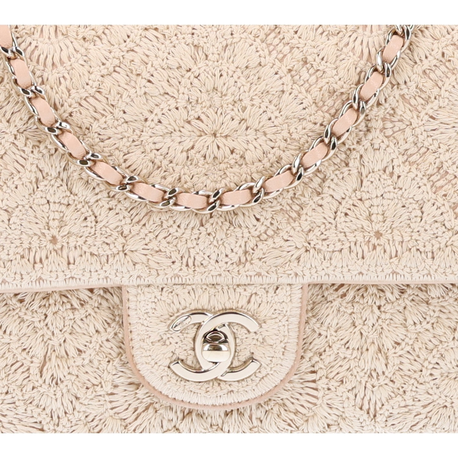 Chanel Crochet Embroidered Camelia Small Rectangular Flap Ecru 9 of 11