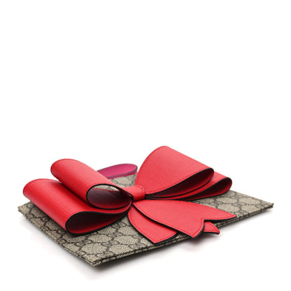 Gucci GG Supreme Monogram Bow Wristlet Red Pink 3 of 7
