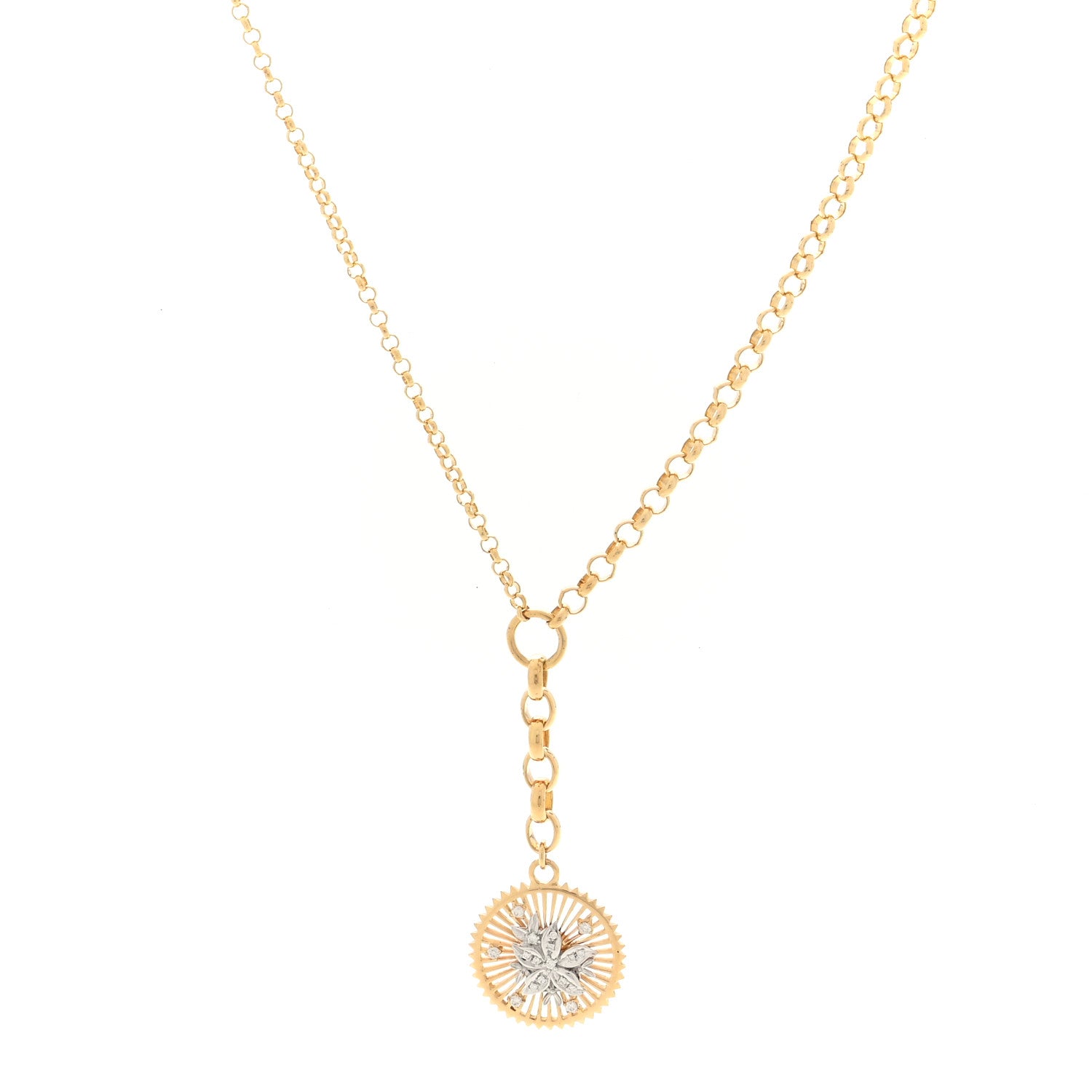 Foundrae 18K Yellow White Gold Diamond Resilience Medium Mixed Belcher Extension Chain Necklace 1 of 6