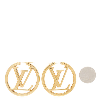 Louis Vuitton Metal Louise Hoop Earrings Gold 2 of 5
