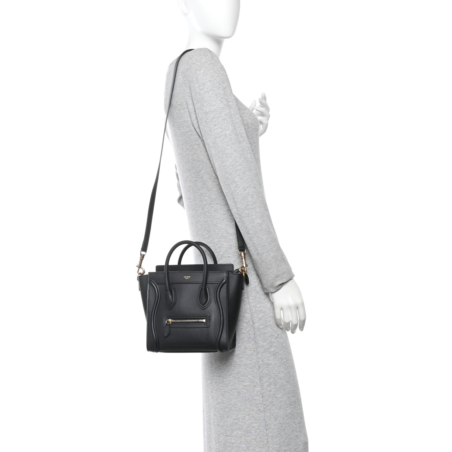 Celine Smooth Calfskin Nano Luggage Black 2 of 11