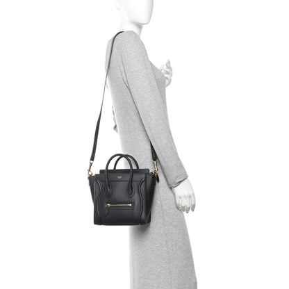 Celine Smooth Calfskin Nano Luggage Black 2 of 11