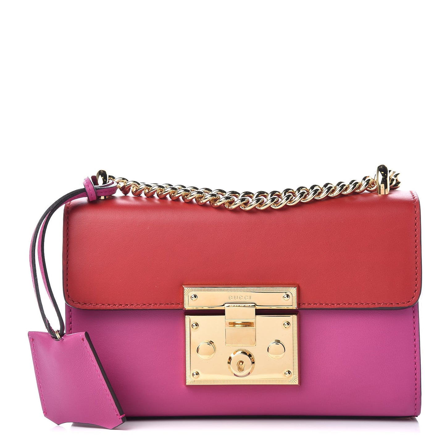Calfskin Small Padlock Shoulder Bag New Rosette Hibiscus Red