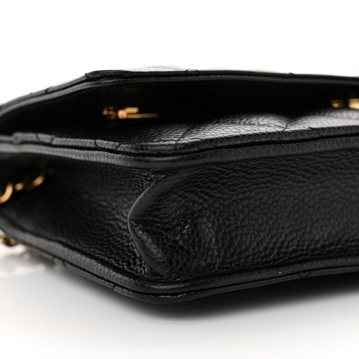 Caviar Quilted Wallet on Chain WOC Black