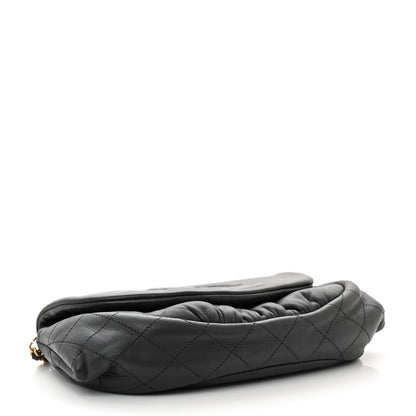 Chanel Lambskin Quilted Half Moon Wallet On Chain WOC Dark Grey 4 of 12