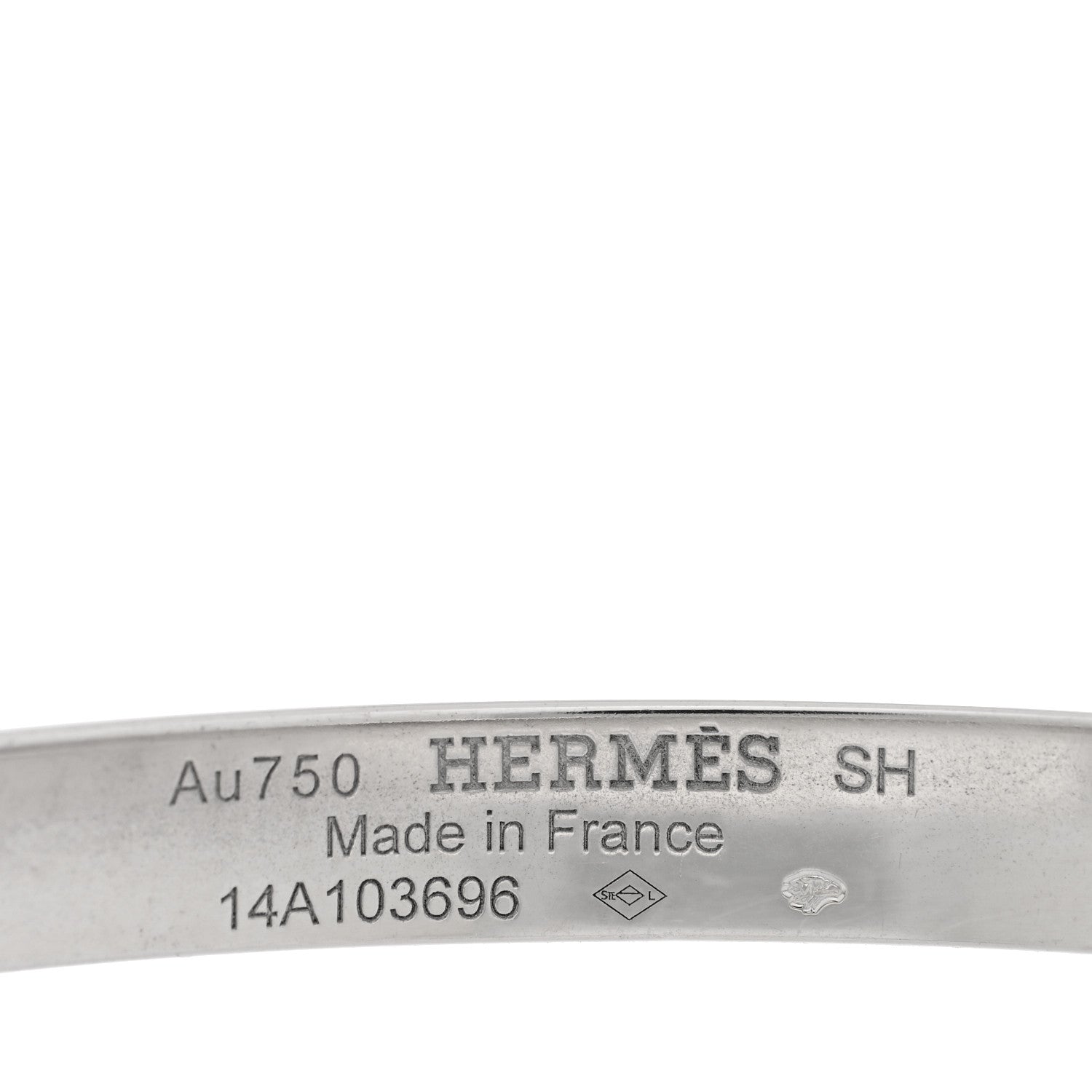 Hermes 18K White Gold PM Collier De Chien Bracelet SH 3 of 3