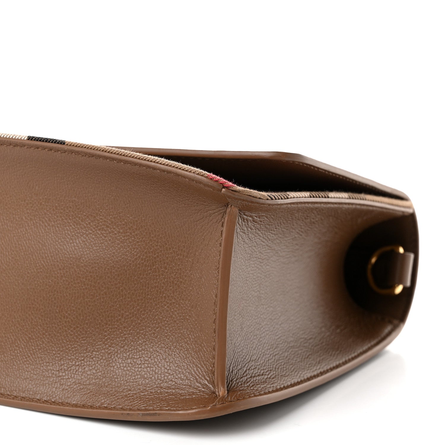 Burberry Derby Calfskin House Check Mackford Crossbody Bag Brown 9 of 11