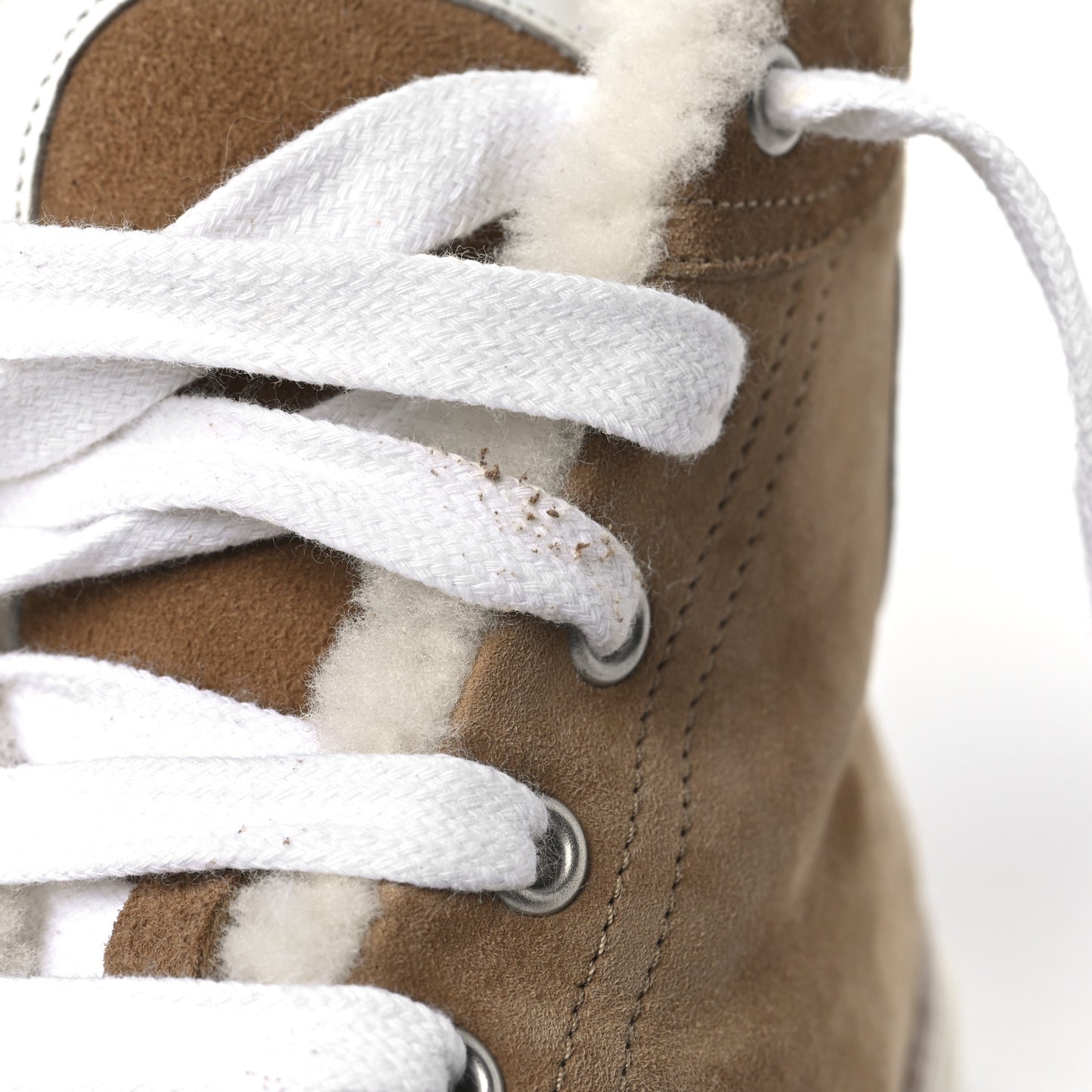Suede Shearling Womens Jimmy High Top Sneakers 38 Camel