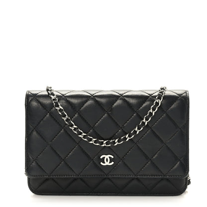 Chanel Lambskin Quilted Wallet On Chain WOC Black 1 of 10