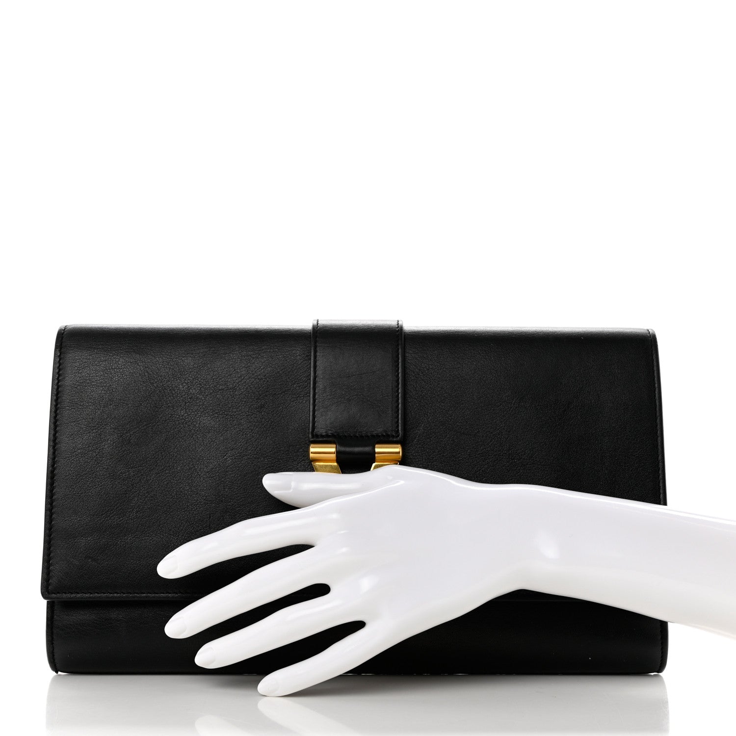 Saint Laurent Calfskin Classic Y Ligne Clutch Black 2 of 8