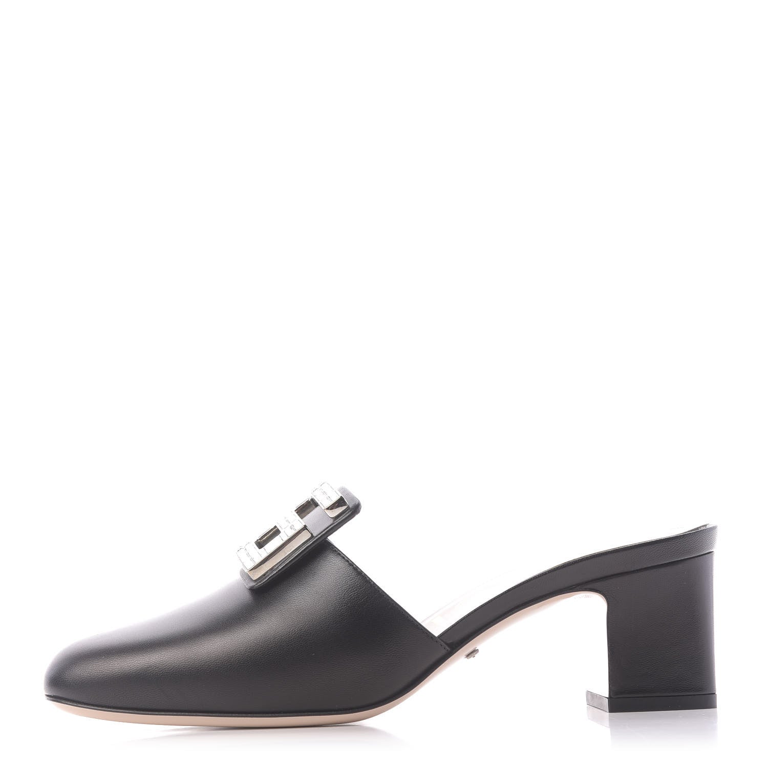 Gucci Malaga Kid Crystal Square G Madelyn Mules 38.5 Black 1 of 12