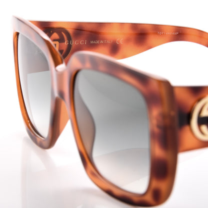 Gucci Acetate Square Frame Sunglasses GG0141S Tortoise 6 of 6