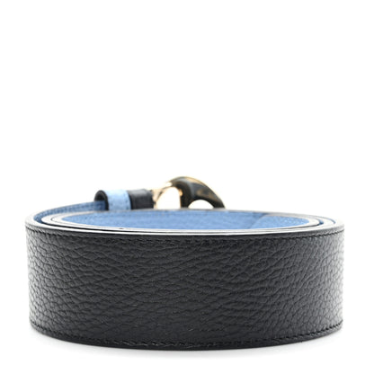 Gucci Dollar Calfskin 1973 Reversible Belt 90 36 Black Mineral Blue 2 of 5