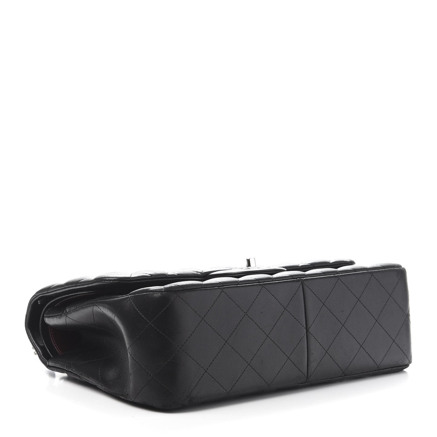 Lambskin Quilted Jumbo Double Flap Black