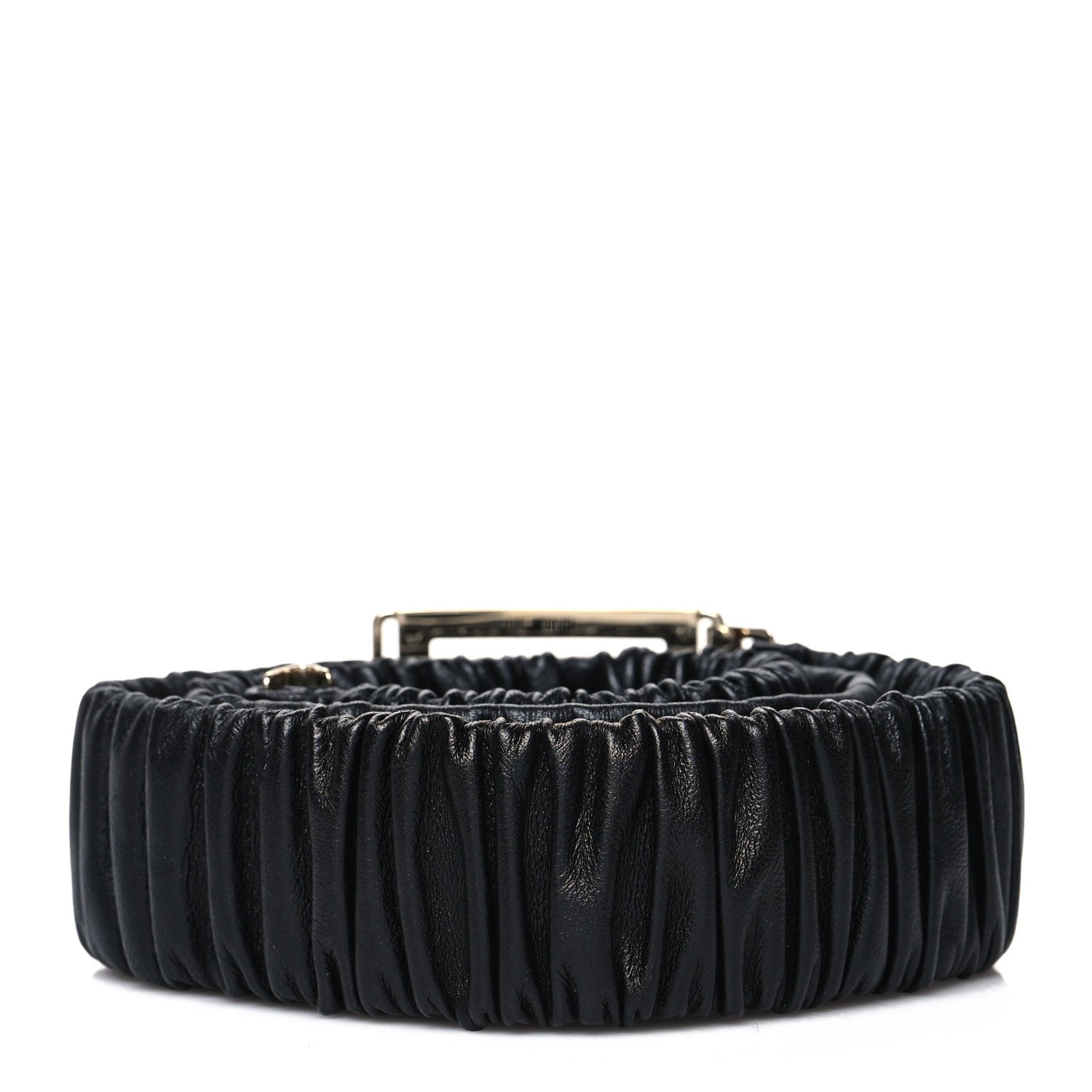 Chanel Lambskin Ruched CC Belt 80 32 Black 2 of 3