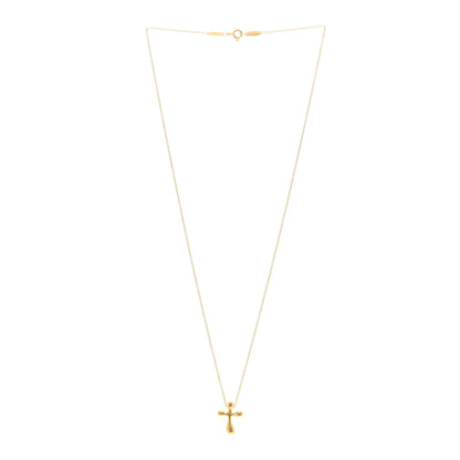 Tiffany 18K Yellow Gold 12mm Elsa Peretti Cross Pendant Necklace 3 of 4