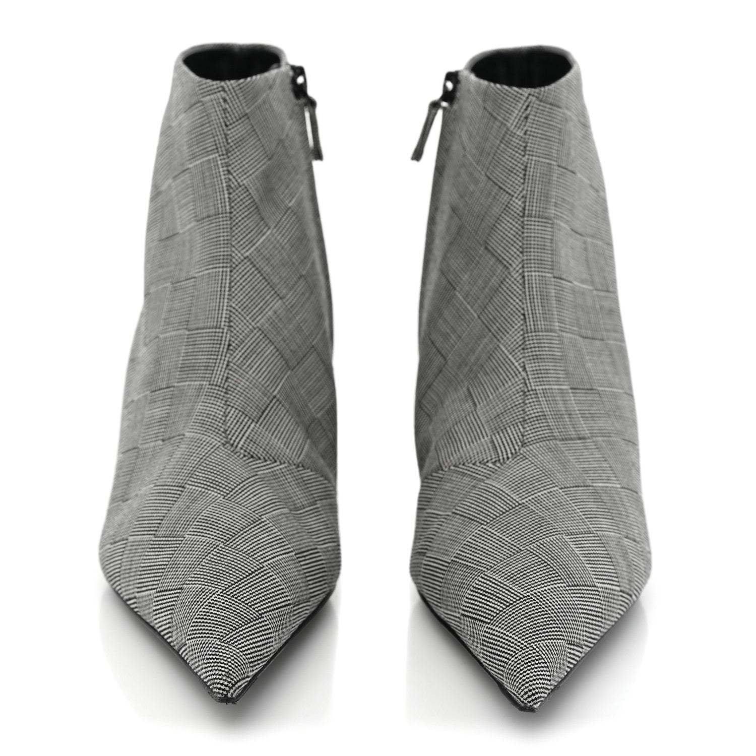 Balenciaga Wool Checked Knife Pointy Toe Boots 40 2 of 9