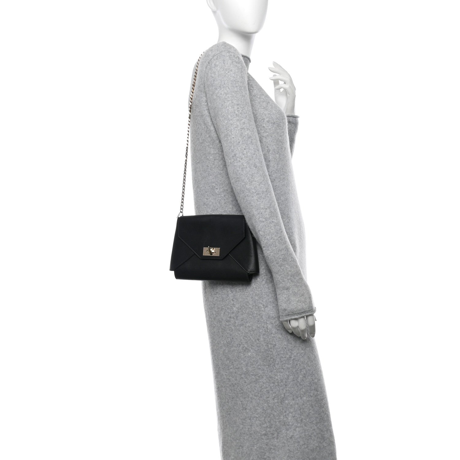 Givenchy Calfskin Shark Lock Chain Bag Black 2 of 10