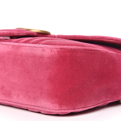 Gucci Velvet Matelasse Small GG Marmont Shoulder Bag Light Raspberry Rose 11 of 11