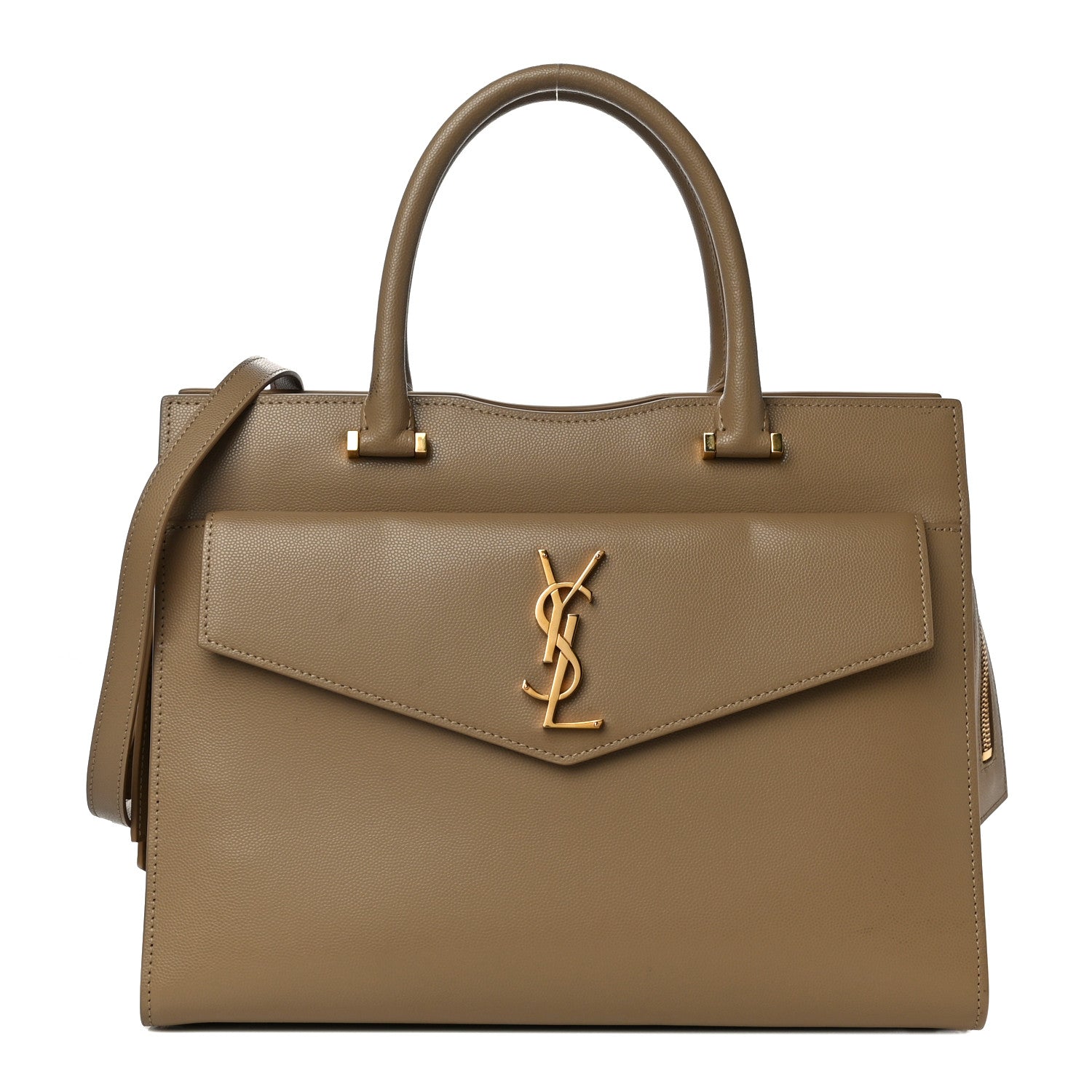 Saint Laurent Grain De Poudre Medium Uptown Tote Dark Latte 1 of 10