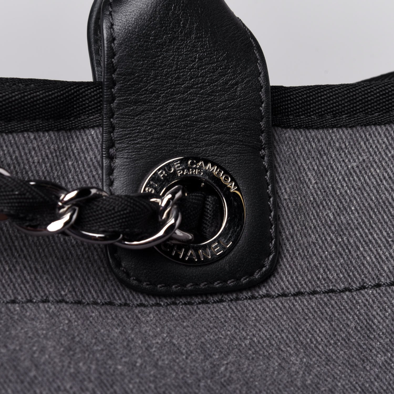 Chanel Canvas Sequin Medium Deauville Tote Charcoal 10 of 10