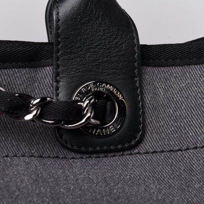 Chanel Canvas Sequin Medium Deauville Tote Charcoal 10 of 10