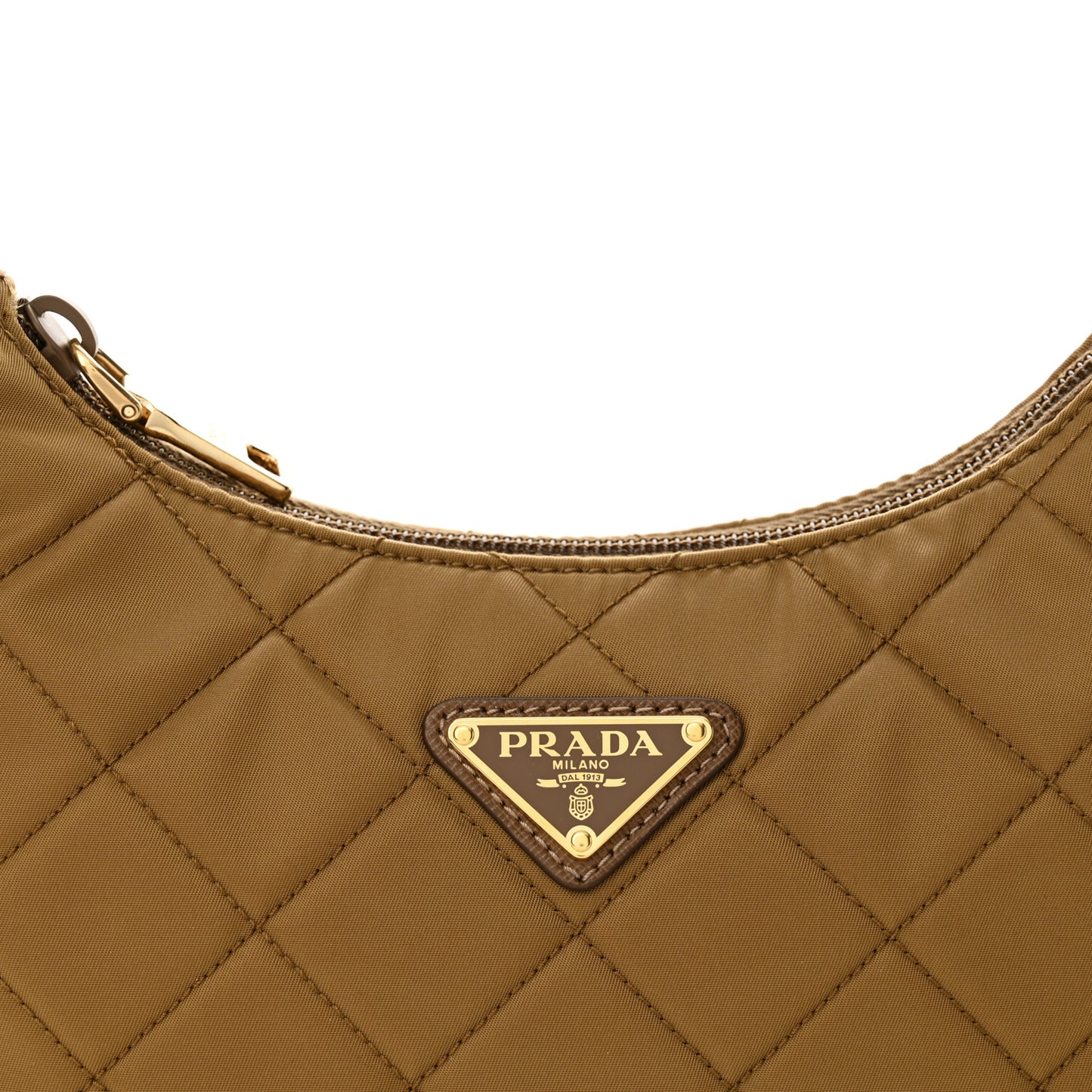 Tessuto Nylon Stitched Shoulder Bag Tobacco