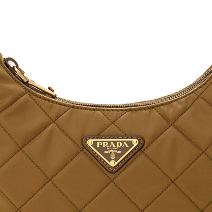 Prada Tessuto Nylon Stitched Shoulder Bag Tobacco 8 of 11