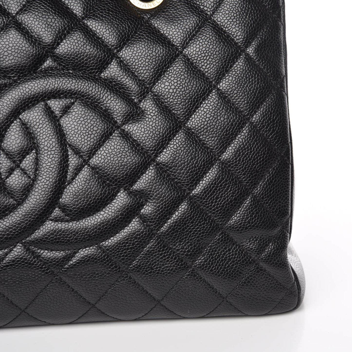 Caviar Quilted Grand Shopping Tote GST Black