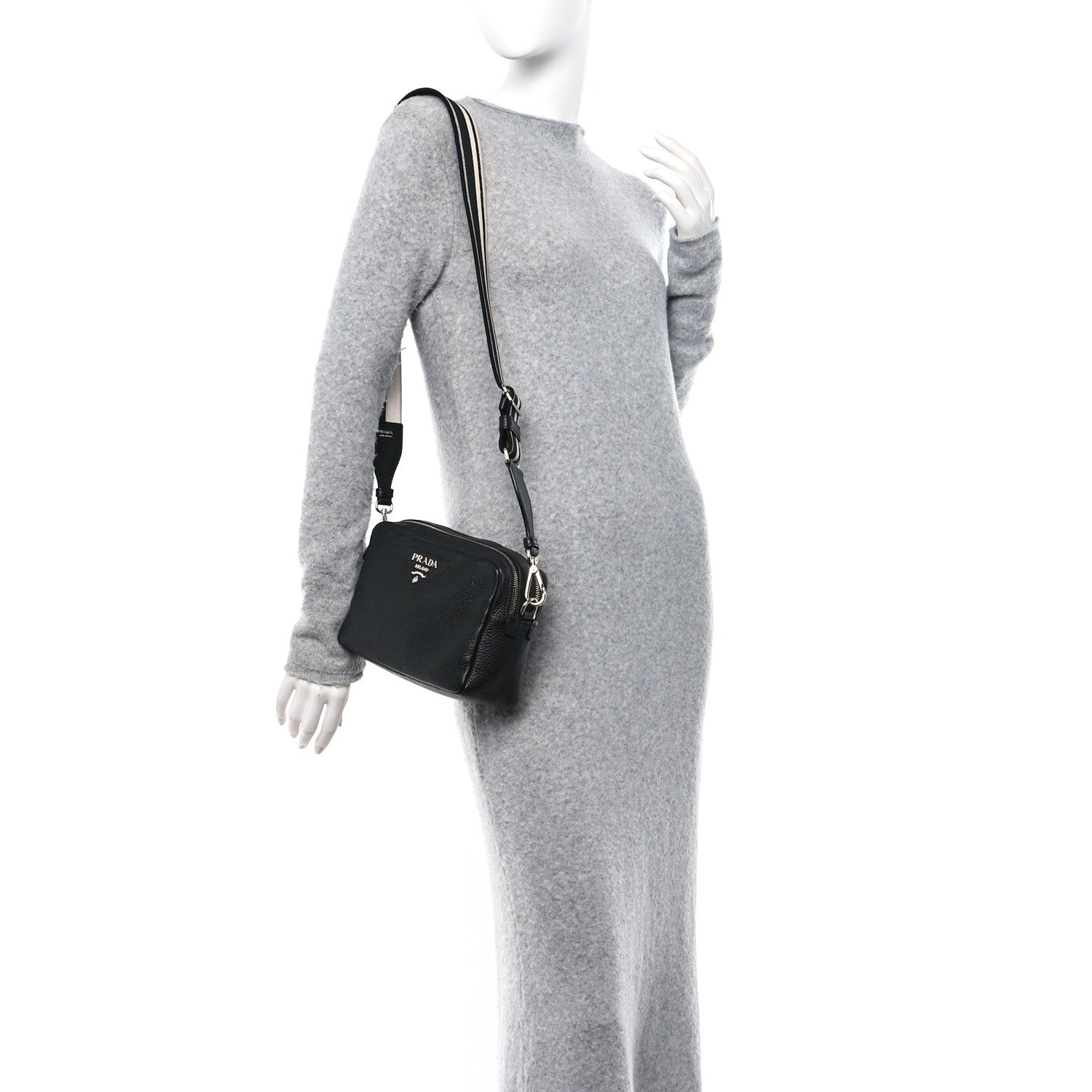 Prada Vitello Daino Soft Camera Crossbody Black 2 of 11