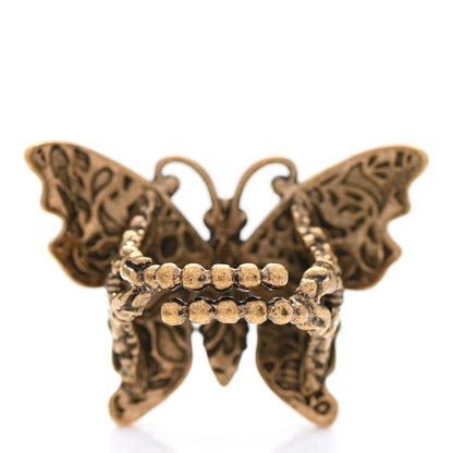 Gucci Metal Crystal Butterfly Studded Ring Aged Gold XS Multicolor 3 of 5