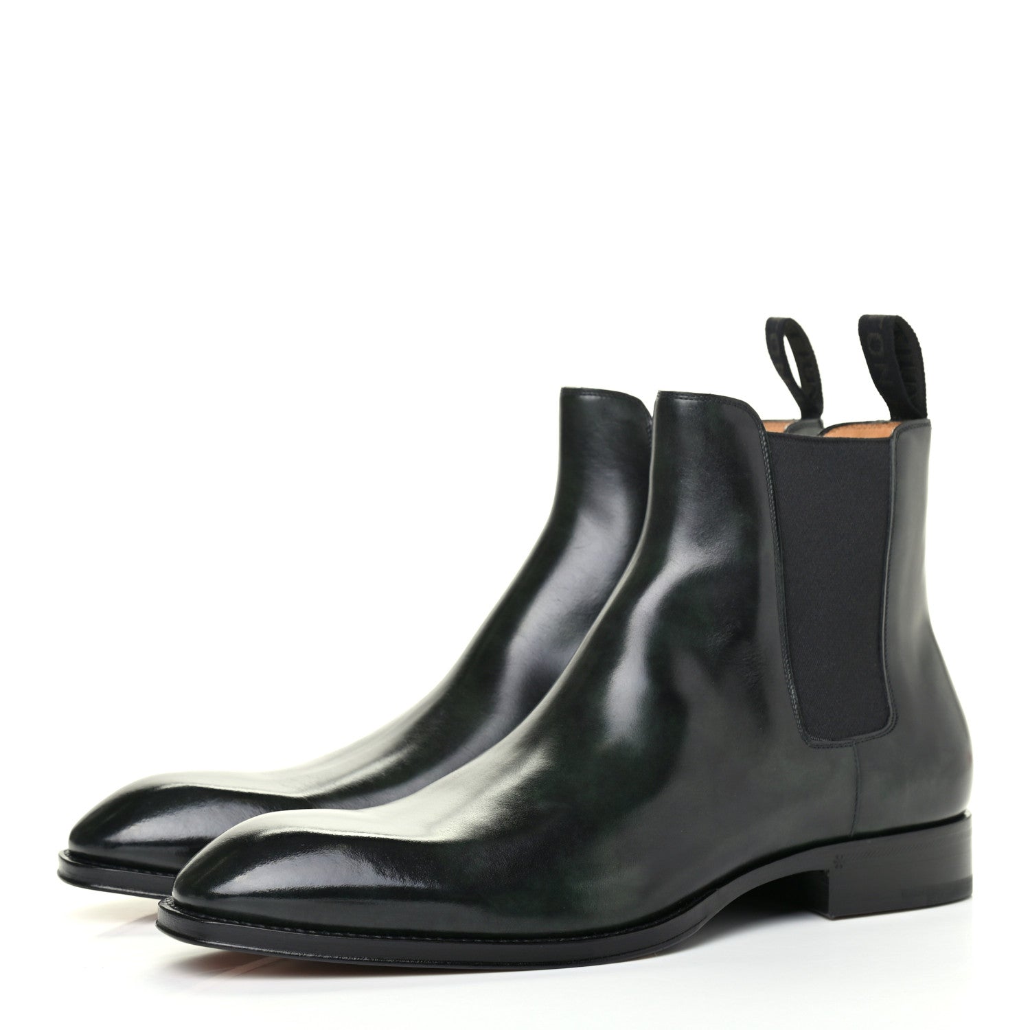 Louis Vuitton Hand Waxed Calfskin Mens LV Vendome Chelsea Boots 8.5 Black 3 of 10