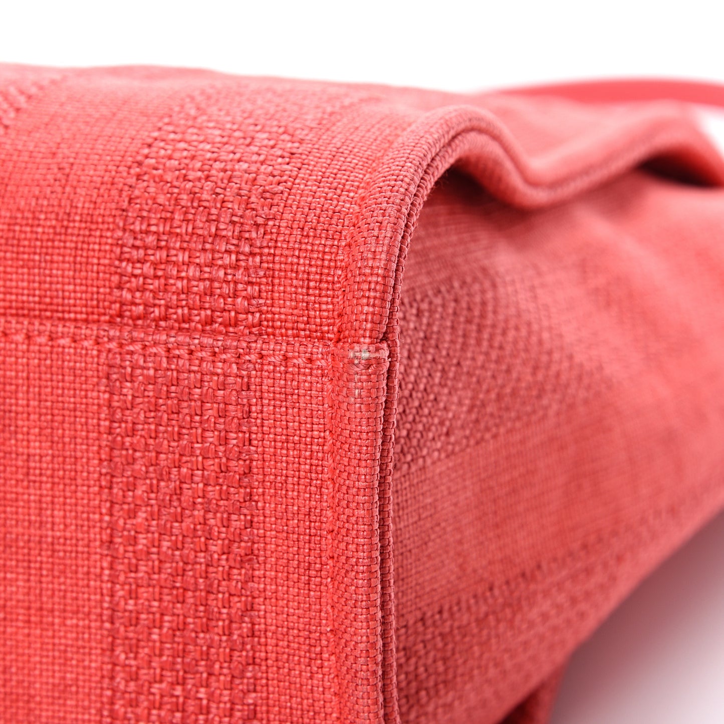 Mixed Fibers Striped Small Deauville Tote Red