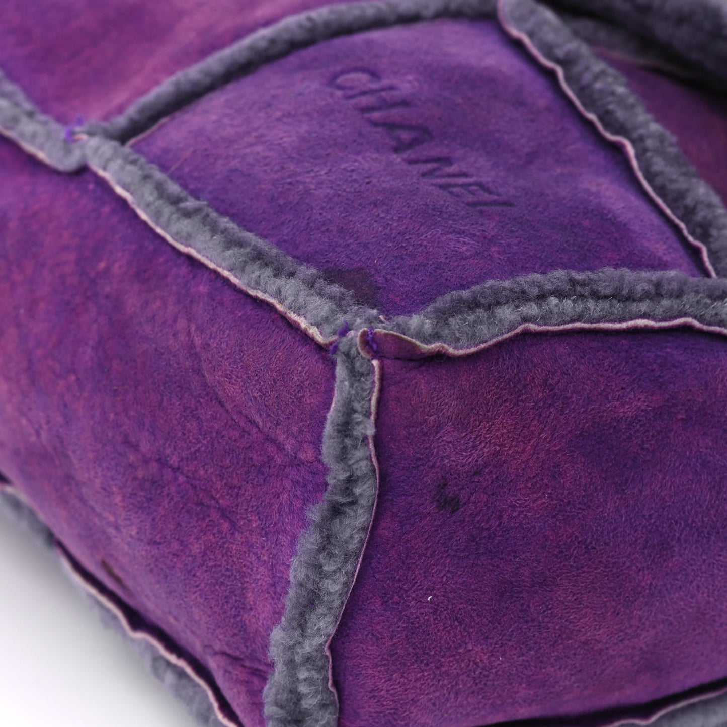 Shearling Patchwork Mademoiselle Messenger Purple