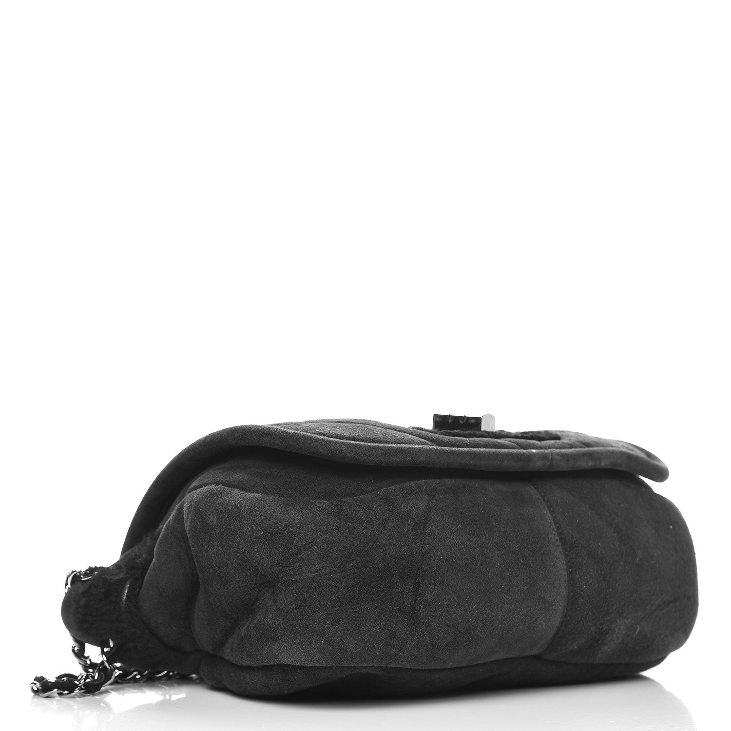 Chanel Shearling Quilted Mademoiselle Flap Black 4 of 10