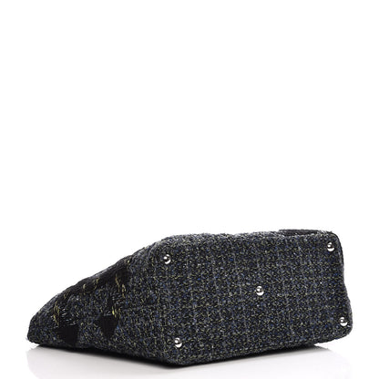 Chanel Tweed Quilted Large Cambon Tote Blue 4 of 9