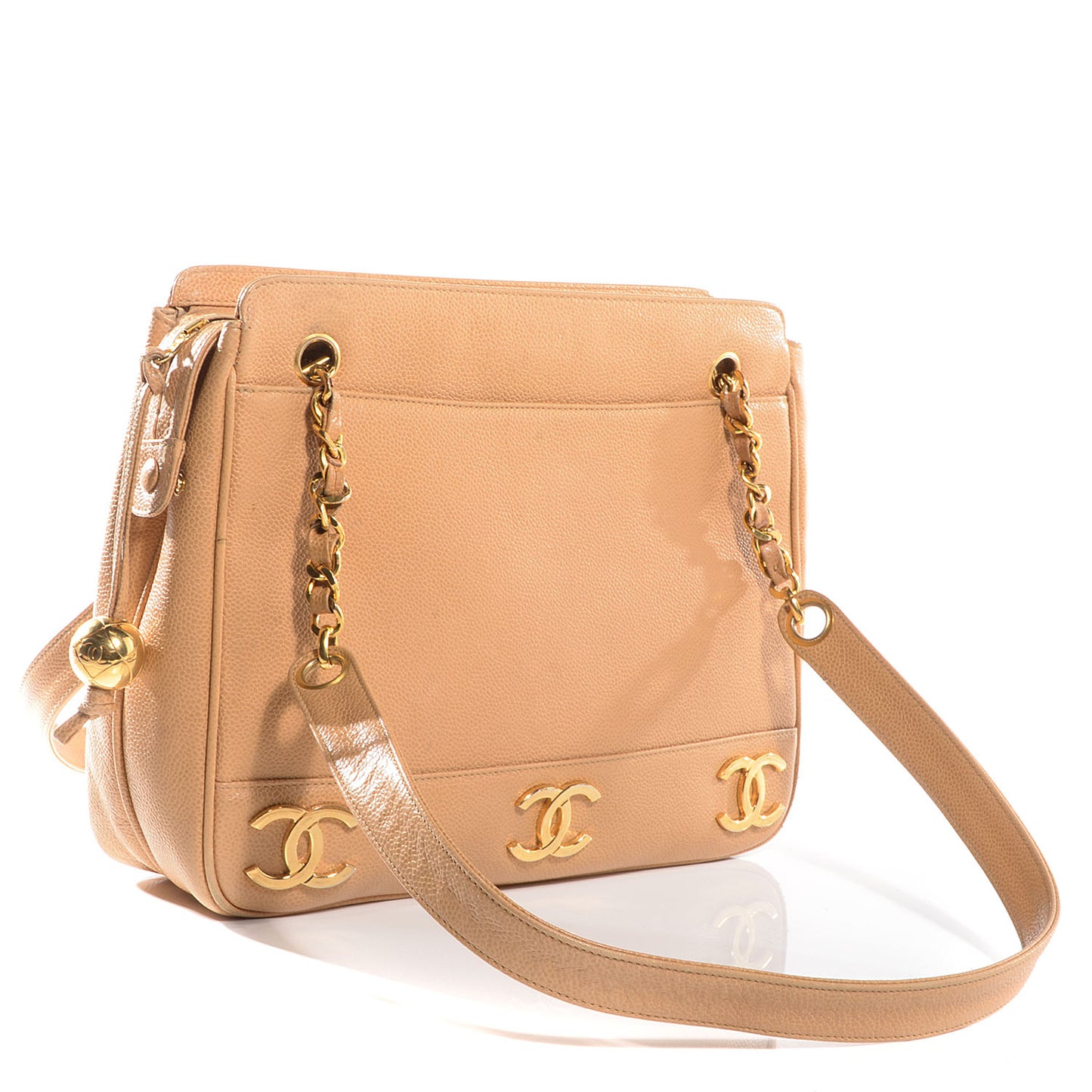 Caviar Shoulder Bag Beige